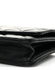 Lambskin Quilted CC Pearl Crush Wallet on Chain WOC Black