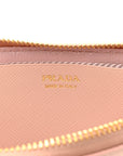 Saffiano Shearling Triangle Mini Pouch Orchidea