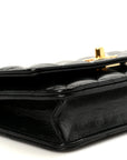 Shiny Lambskin Quilted CC Pearl Wallet on Chain WOC Black