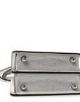 Iridescent Crystal Vitello Laminato Suede FF Petite Peekaboo I SEE U Satchel Cappuccino