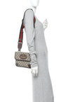 GG Supreme Monogram Web Small Neo Vintage Double Flap Messenger Bag Beige New Acero