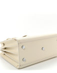 Grained Calfskin Baby Sac De Jour White