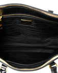 Saffiano Small Galleria Double Zip Tote Black