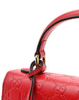 GCCIssima Signature Small Padlock Top Handle Bag Hibiscus Red