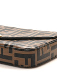Vitello Soft F is FNDI Bi-Color FF 1974 Embossed Envelope Wallet On Chain with Pouches Maya Black