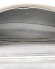 Metallic Lambskin Quilted Wallet On Chain WOC Silver