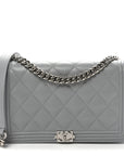 Caviar Quilted Boy Wallet On Chain WOC Grey