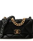 Lambskin Quilted Medium CHNL 19 Flap Black