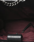 Goatskin Quilted Small Perfect Edge Shopping Tote Black