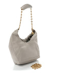 Buttery Nappa Lambskin Small Squeeze Bag Pearl Grey