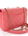 Caviar Quilted Small CC Filigree Flap Pink
