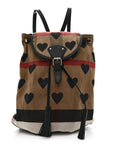 Overdyed Canvas Mega Check Heart Print Medium Chiltern Backpack Black