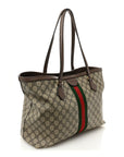 GG Supreme Monogram Medium Ophidia Shopping Tote Brown