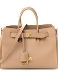 Smooth Calfskin Small Bel Air Carry All Bag Latte