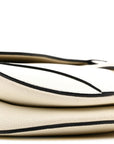 Grained Calfskin Saddle Bag White
