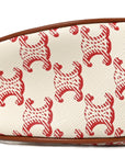 Canvas Calfskin Ava Triomphe Shoulder Bag Red