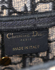 Oblique Embroidered Saddle Bag Blue