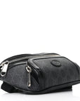 GG Supreme Monogram Textured Calfskin Retro Interlocking G Belt Bag Black