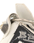 Agneau Arena Graffiti Le Cagole Shoulder Bag XS White Black