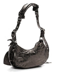 Metallic Agneau Arena Le Cagole Shoulder Bag XS Dark Bronze