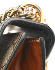 GG Supreme Monogram Calfskin Small Padlock Shoulder Bag Beige Black Cuir