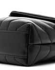 Calfskin Y Quilted Monogram Toy Loulou Crossbody Bag Black
