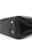 Natural Smooth Calfskin Medium Rodeo Top Handle Handbag Black