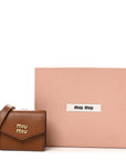 Nappa Flap Pouch Bag Charm Cognac Orange