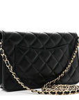 Lambskin Quilted Wallet On Chain WOC Black