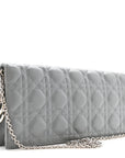 Lambskin Cannage Lady D1OR Convertible Clutch Grey
