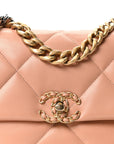 Lambskin Quilted Medium CHNL 19 Flap Beige