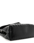 Calfskin Y Quilted Monogram Medium Loulou Chain Satchel Black