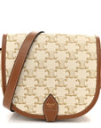 Triomphe Canvas Medium Folco Bag White