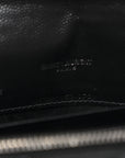 Grain De Poudre Matelasse Chevron Monogram Envelope Chain Wallet Black