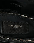 Calfskin Y Quilted Monogram Medium Loulou Chain Satchel Black