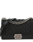 Caviar Quilted Medium Boy Flap Black