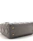 Lambskin Cannage Small Lucky Badges My Lady D1OR Grey