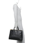 Saffiano Lux Extra Large Galleria Double Zip Tote Black