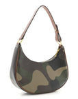 Canvas Calfskin Camouflage Ava Logo Triomphe Shoulder Bag Khaki