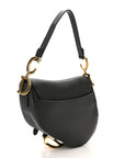 Grained Calfskin Saddle Bag Black