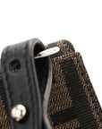 Recycled Fabric Jacquard Vitello Grace FF 1974 Baguette Belt Pouch Tobacco Moro Black