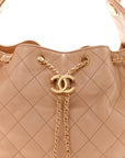 Caviar Quilted Medium CHNL 25 Handbag Beige