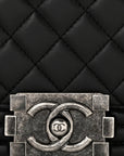 Lambskin Quilted New Medium Boy Flap Black