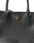 Saffiano Small Galleria Double Zip Tote Black