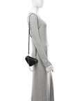Nappa Soft Padded Mini Triangle Crossbody Pouch Black