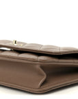 Caviar Quilted CC Turnlock Wallet On Chain WOC Brown