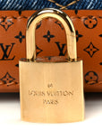 Denim Calfskin Reverse Monogram Malletage Alma BB Blue