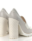 Calfskin Loafer Pumps 39.5 Mist Bianco