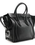 Drummed Calfskin Micro Luggage Black