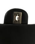 Lambskin Chevron Quilted Mini Square Flap Black